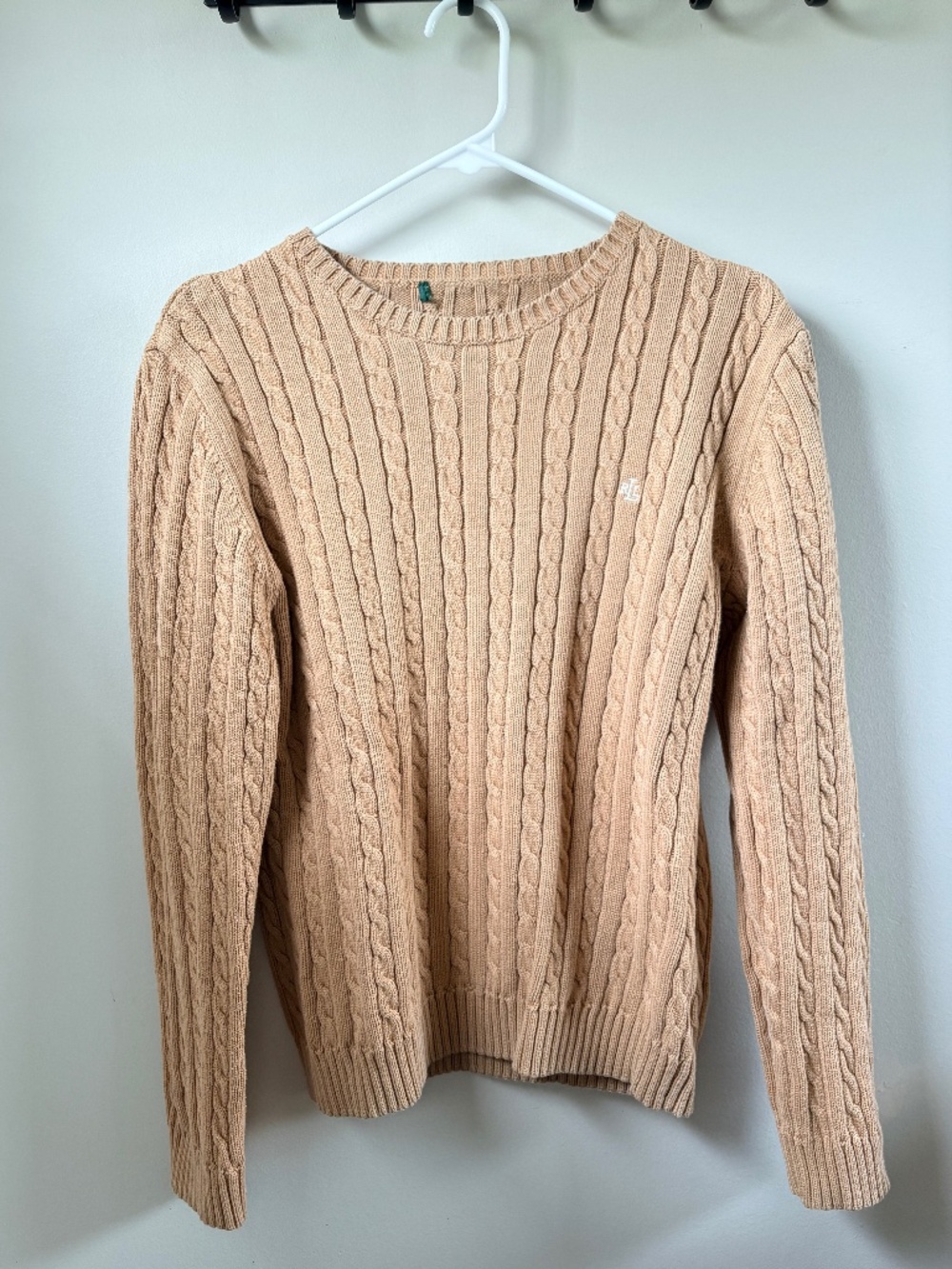 Ralph Lauren Tan Sweater White Logo